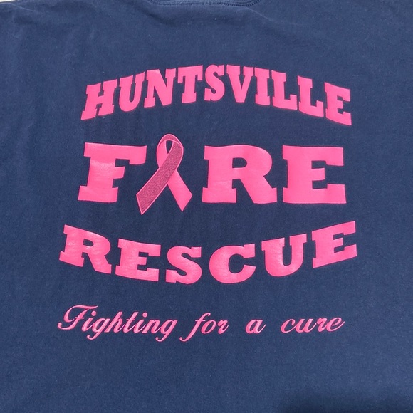 Huntsville Fire & Rescue “Fighting for a Cure” T Shirt. Sz 2X. Navy & Hot Pink. - Picture 4 of 7